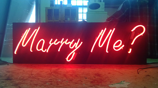 Neon Lit Marry Me Sign - Neon Signage
